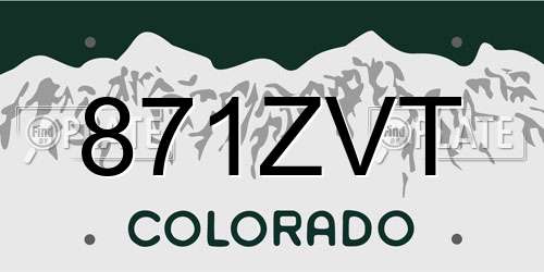 871ZVT Colorado License Plate