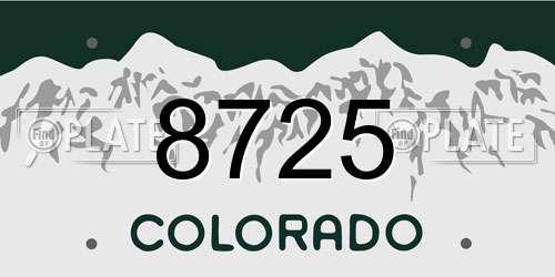 8725 Colorado License Plate