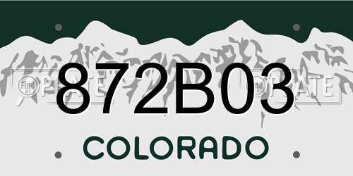 872B03 Colorado License Plate