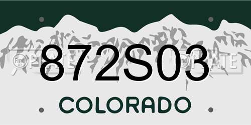 872S03 Colorado License Plate