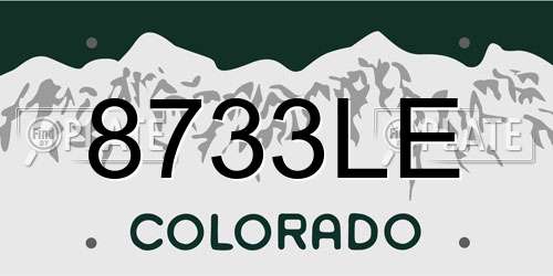 8733LE Colorado License Plate