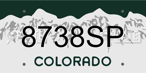 8738SP Colorado License Plate