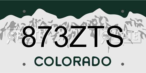 873ZTS Colorado License Plate