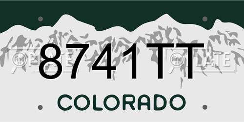 8741TT Colorado License Plate