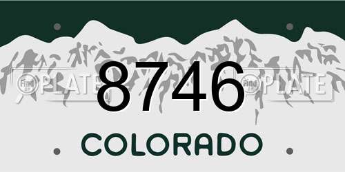 8746 Colorado License Plate