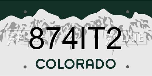 874IT2 Colorado License Plate