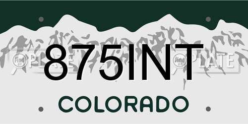 875INT Colorado License Plate