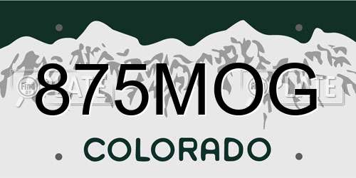 875MOG Colorado License Plate
