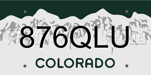 876QLU Colorado License Plate