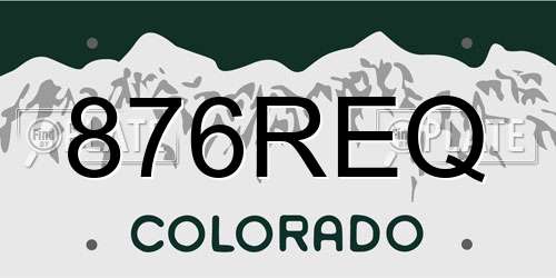 876REQ Colorado License Plate