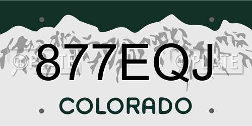877EQJ Colorado License Plate