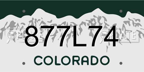 877L74 Colorado License Plate