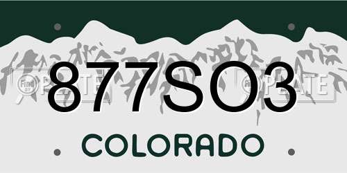 877SO3 Colorado License Plate