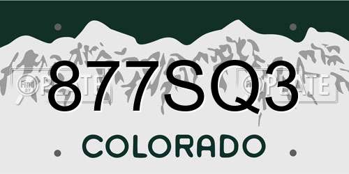 877SQ3 Colorado License Plate