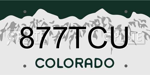 877TCU Colorado License Plate