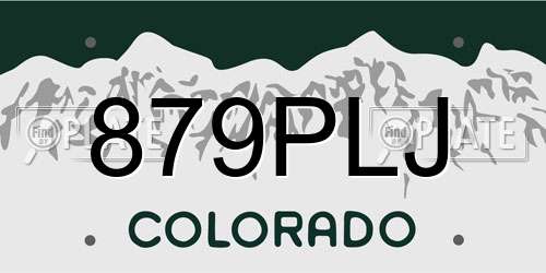 879PLJ Colorado License Plate