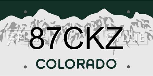 87CKZ Colorado License Plate