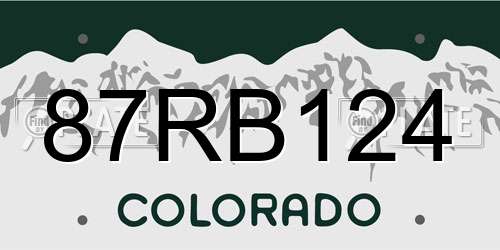 87RB124 Colorado License Plate