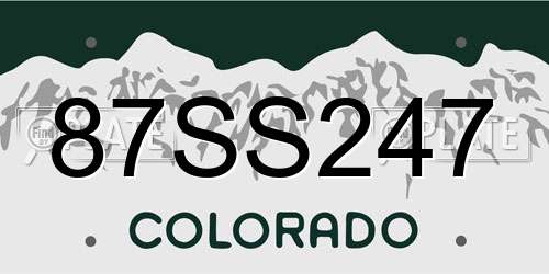 87SS247 Colorado License Plate
