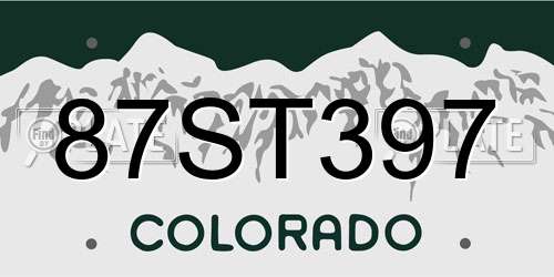 87ST397 Colorado License Plate