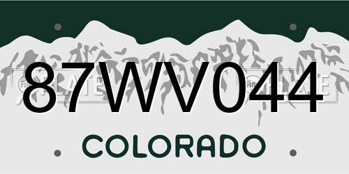 87WV044 Colorado License Plate