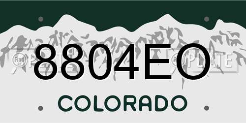 8804EO Colorado License Plate