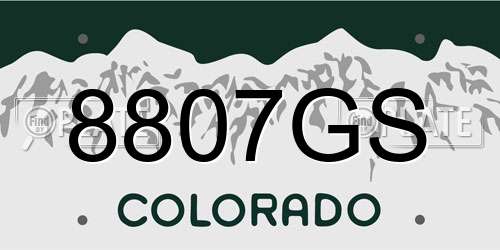 8807GS Colorado License Plate