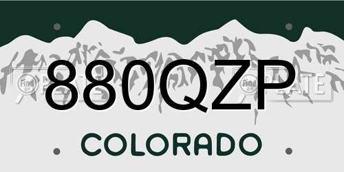 880QZP Colorado License Plate