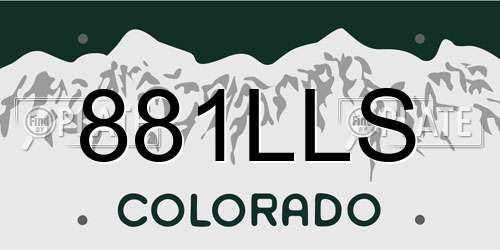 881LLS Colorado License Plate