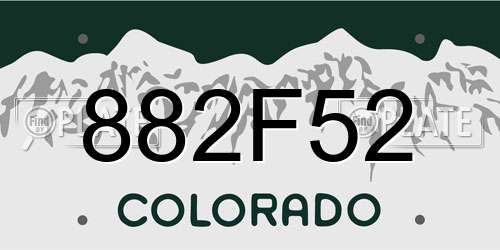 882F52 Colorado License Plate