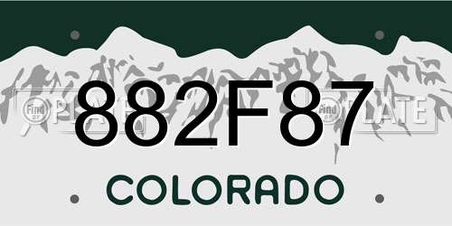 882F87 Colorado License Plate