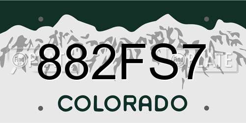 882FS7 Colorado License Plate