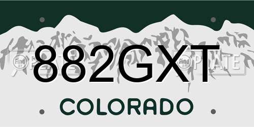 882GXT Colorado License Plate