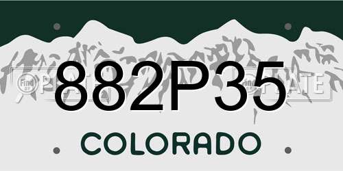 882P35 Colorado License Plate