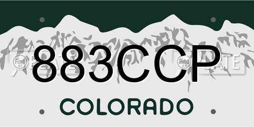 883CCP Colorado License Plate