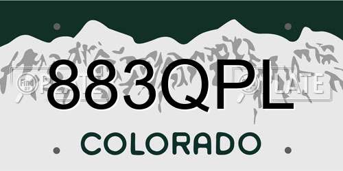 883QPL Colorado License Plate
