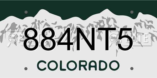 884NT5 Colorado License Plate