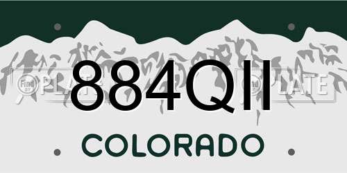 884QII Colorado License Plate