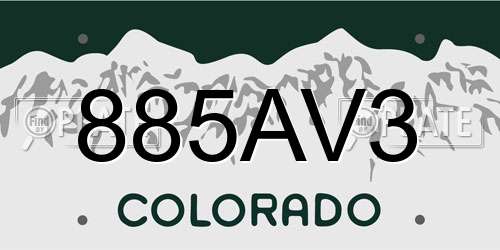 885AV3 Colorado License Plate