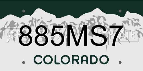 885MS7 Colorado License Plate