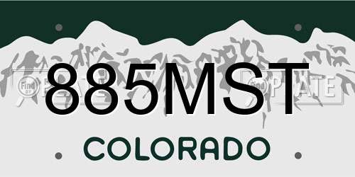 885MST Colorado License Plate