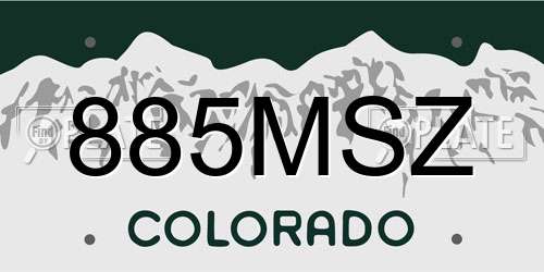 885MSZ Colorado License Plate