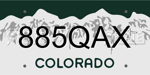885QAX Colorado License Plate
