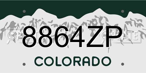 8864ZP Colorado License Plate