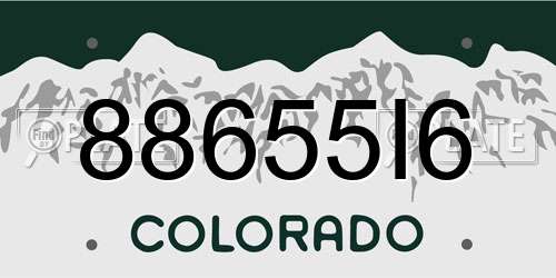 88655I6 Colorado License Plate