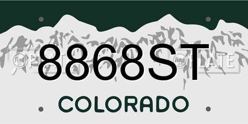 8868ST Colorado License Plate