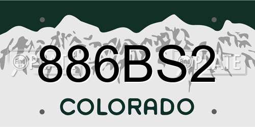 886BS2 Colorado License Plate