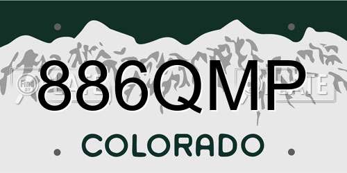 886QMP Colorado License Plate