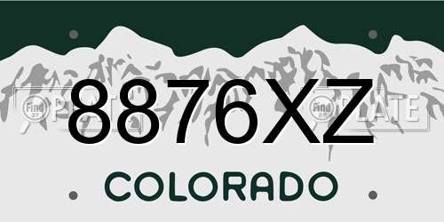 8876XZ Colorado License Plate