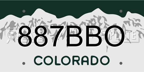 887BBO Colorado License Plate